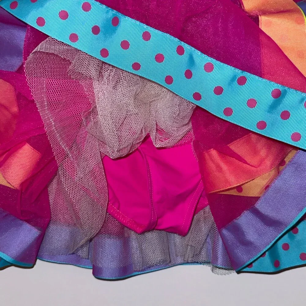 Weissman Dance Costume Sequin Tutu Style - Child Small CS Ribbons pink purple